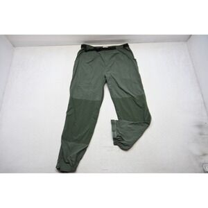 VTG RailRiders Hiking Pants Mens XL Green Nylon Belted Reinforced Outdoor EUC